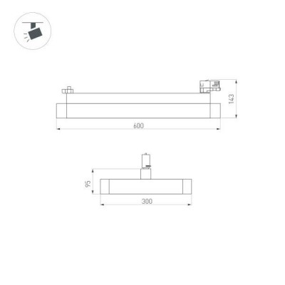 Светильник LGD-AFINA-4TR-S600x300-50W White6000 035494