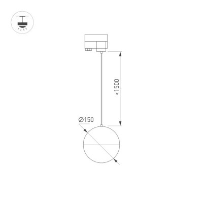 Светильник LGD-EMISFERO-TRACK-HANG-2TR-R150-11W Day4000 035945