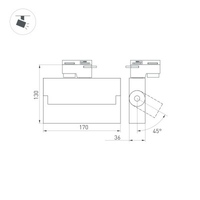 Светильник LGD-LOFT-TRACK-2TR-S170-10W Day4000 036450