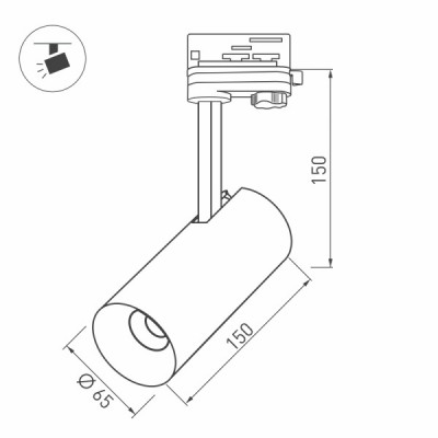 Светильник SP-POLO-TRACK-LEG-R65-8W Day4000 027464