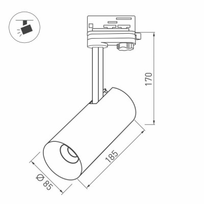 Светильник SP-POLO-TRACK-LEG-R85-15W Warm3000 027457