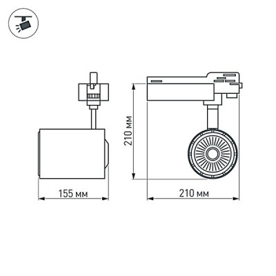 Светодиодный светильник LGD-1530BK-30W-4TR Day White 24deg 022049