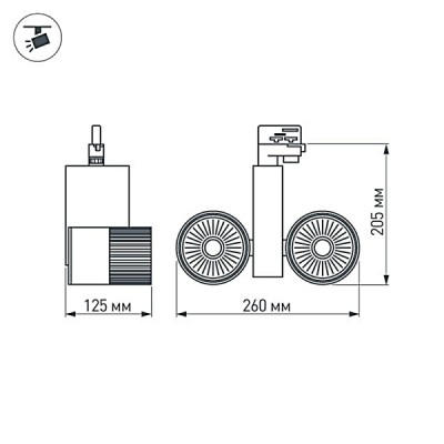 Светодиодный светильник LGD-2271WH-2x30W-4TR Warm White 24deg 022055