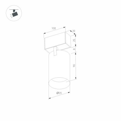 Светильник MAG-SPOT-25-R90-9W Warm3000 033677