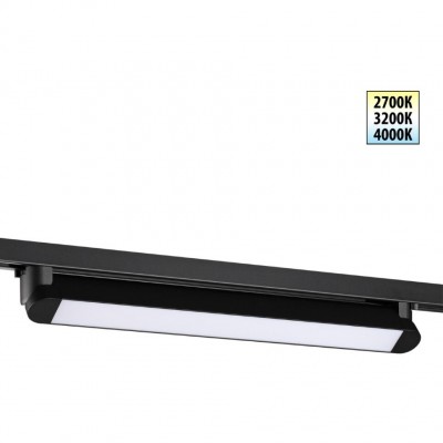 Novotech ITER 359796 Черный линейный поворотный однофазный трехжильный трековый светильник 46см, с CCT переключением цветовой температуры LED 24Вт 2032Лм
