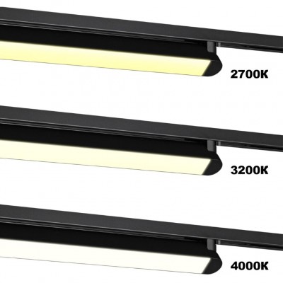 Novotech ITER 359796 Черный линейный поворотный однофазный трехжильный трековый светильник 46см, с CCT переключением цветовой температуры LED 24Вт 2032Лм Novotech ITER 359796 Черный линейный поворотный однофазный трехжильный трековый светильник 46см, с CCT переключением цветовой температуры LED 24Вт 2032Лм