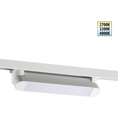 Novotech ITER 359797 Белый линейный поворотный однофазный трехжильный трековый светильник 26см, с CCT переключением цветовой температуры LED 12Вт 921Лм 11