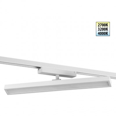 Novotech STRATUS 359776 Белый однофазный двужильный трековый светодиодный светильник, линейный 40см, поворотный, CCT перекл. цветовой температуры, LED 24В