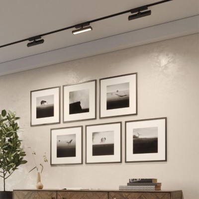 Novotech STRATUS 359777 Черный однофазный трехжильный трековый светодиодный светильник, линейный 20см, поворотный, CCT перекл. цветовой температуры, LED 