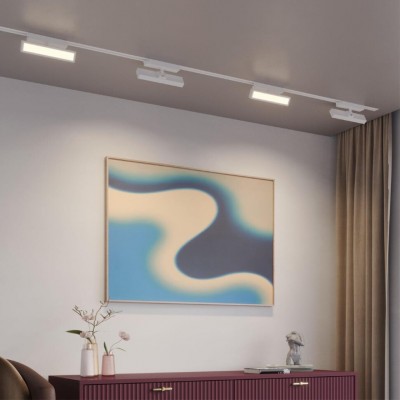 Novotech STRATUS 359774 Белый однофазный двужильный трековый светодиодный светильник, линейный 20см, поворотный, CCT перекл. цветовой температуры, LED 12В