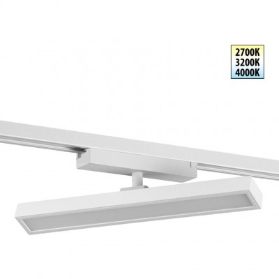 Novotech STRATUS 359775 Белый однофазный двужильный трековый светодиодный светильник, линейный 30см, поворотный, CCT перекл. цветовой температуры, LED 18В