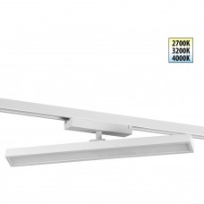 Novotech STRATUS 359782 Белый однофазный трехжильный трековый светодиодный светильник, линейный 40см, поворотный, CCT перекл. цветовой температуры, LED 24