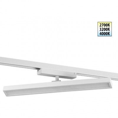 Novotech STRATUS 359782 Белый однофазный трехжильный трековый светодиодный светильник, линейный 40см, поворотный, CCT перекл. цветовой температуры, LED 24