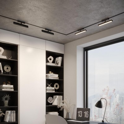 Novotech STRATUS 359772 Черный однофазный двужильный трековый светодиодный светильник, линейный 30см, поворотный, CCT перекл. цветовой температуры, LED 18