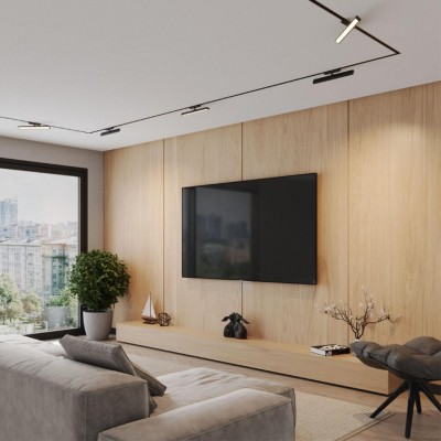 Novotech STRATUS 359773 Черный однофазный двужильный трековый светодиодный светильник, линейный 40см, поворотный, CCT перекл. цветовой температуры, LED 24