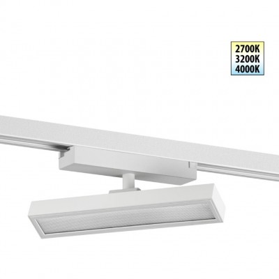 Novotech STRATUS 359780 Белый однофазный трехжильный трековый светодиодный светильник, линейный 20см, поворотный, CCT перекл. цветовой температуры, LED 12