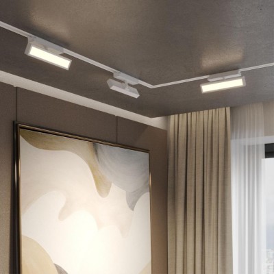 Novotech STRATUS 359780 Белый однофазный трехжильный трековый светодиодный светильник, линейный 20см, поворотный, CCT перекл. цветовой температуры, LED 12