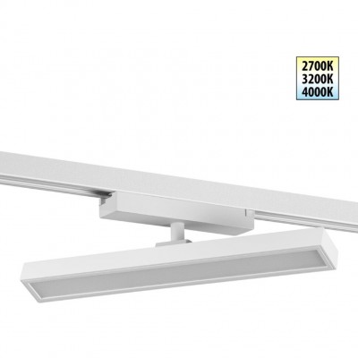 Novotech STRATUS 359781 Белый однофазный трехжильный трековый светодиодный светильник, линейный 30см, поворотный, CCT перекл. цветовой температуры, LED 18