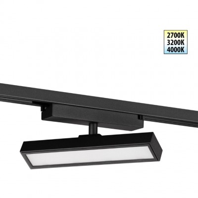 Novotech STRATUS 359771 Черный однофазный двужильный трековый светодиодный светильник, линейный 20см, поворотный, CCT перекл. цветовой температуры, LED 12