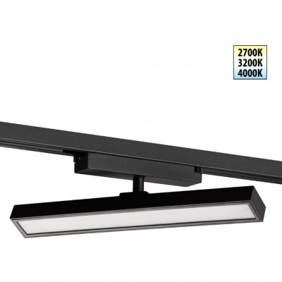Novotech STRATUS 359778 Черный однофазный трехжильный трековый светодиодный светильник, линейный 30см, поворотный, CCT перекл. цветовой температуры, LED 