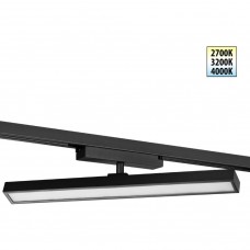 Novotech STRATUS 359779 Черный однофазный трехжильный трековый светодиодный светильник, линейный 40см, поворотный, CCT перекл. цветовой температуры, LED