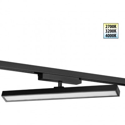 Novotech STRATUS 359779 Черный однофазный трехжильный трековый светодиодный светильник, линейный 40см, поворотный, CCT перекл. цветовой температуры, LED 