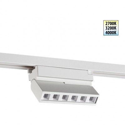 359738 PORT NT25 240 белый Светильник однофазный двухжильный трековый с переключ. цв. температуры IP20 LED 6W 180-265V 2700К/3200К/4000К EOS