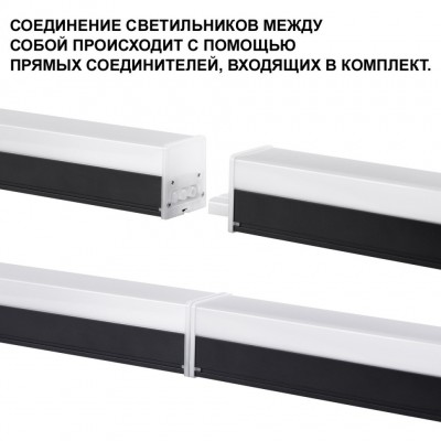 Светильник линейный, в комплекте прямой соединитель,крепёжные планки, сетевой кабель 2м BITS 359110