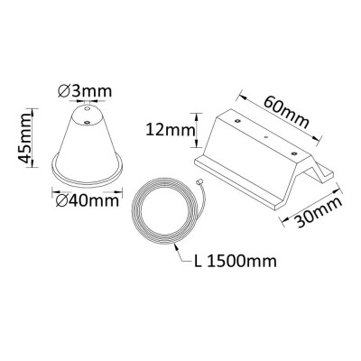Подвесной комплект для шинопровода Crystal Lux CLT 0.11 CLT 0.210 03 BL