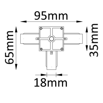 Соединитель T-образный (однофазный) Crystal Lux CLT 0.11 CLT 0.211 03 BL