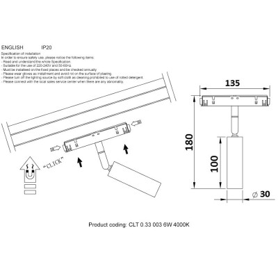 Светильник трековый магнитный SPACE Crystal Lux CLT 0.33 003 6W WH 4000К