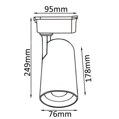Трековый однофазный светильник Crystal Lux CLT 0.31 006 30W BL